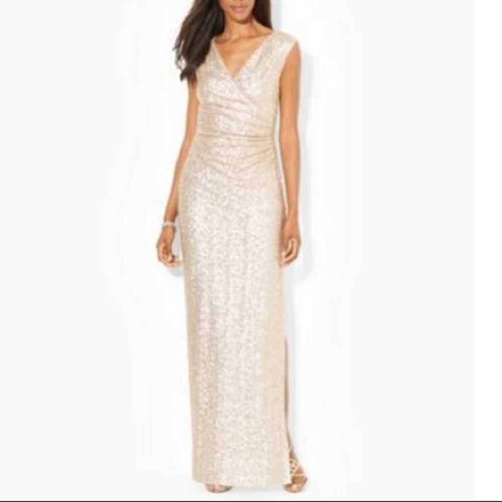Lauren Ralph Lauren Evening | Sequin Evening Gown Rose Gold